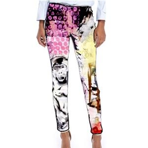 Skinny Stretch Slim Cut Pant ZIP Pocket Art